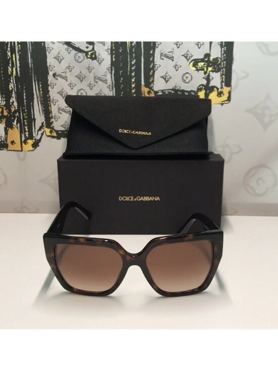 New Authentic Dolce & Gabbana DG4438 4536 Havana Square Sunglasses main image 5